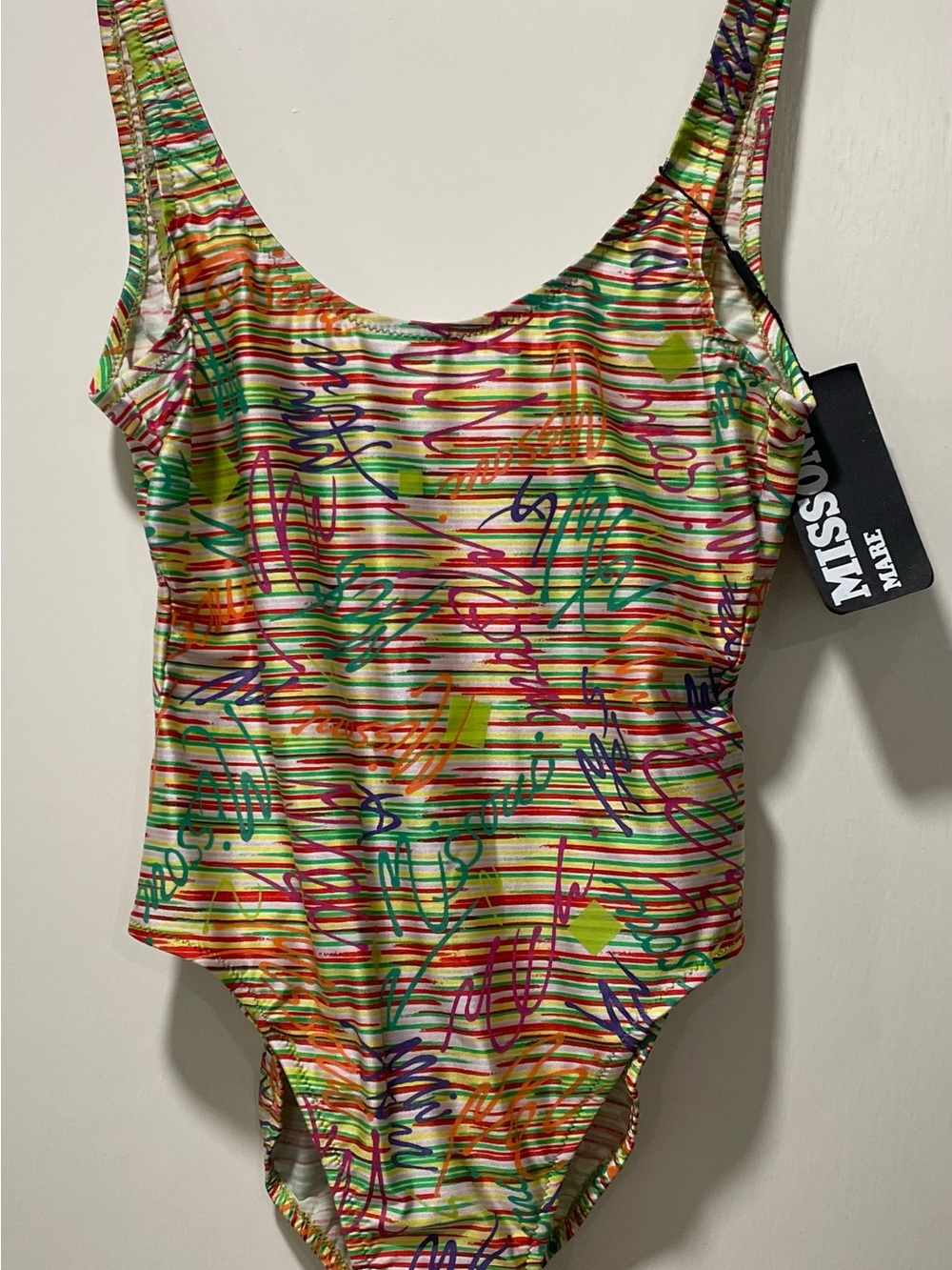 VTG. NWT Missoni Mare Backless One Piece Swimsuit Sz. EU 42